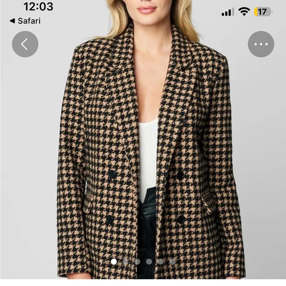 Blank NYC Houndstooth Club Blazer Coat NWT